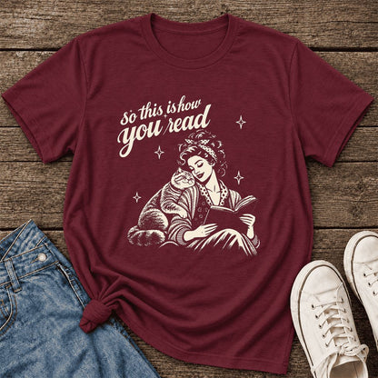 How You Read British Shorthair Ultra-Soft Cotton T-Shirt | Reader Gift Maroon