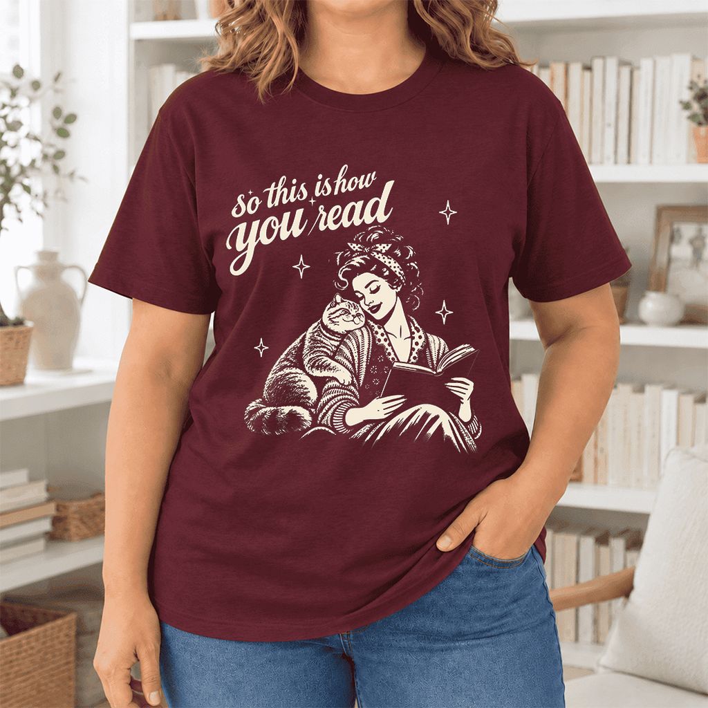 How You Read British Shorthair Ultra-Soft Cotton T-Shirt | Reader Gift Maroon