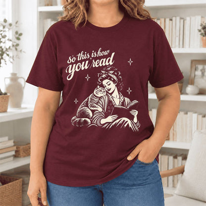How You Read British Shorthair Ultra-Soft Cotton T-Shirt | Reader Gift Maroon