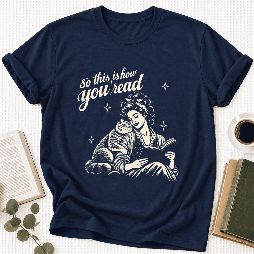 How You Read British Shorthair Ultra-Soft Cotton T-Shirt | Reader Gift Navy