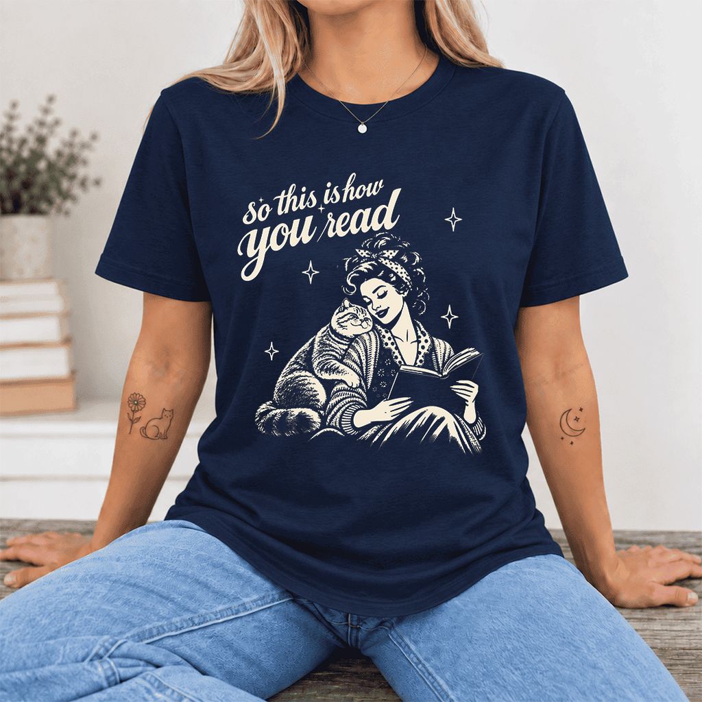 How You Read British Shorthair Ultra-Soft Cotton T-Shirt | Reader Gift Navy