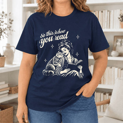 How You Read British Shorthair Ultra-Soft Cotton T-Shirt | Reader Gift Navy