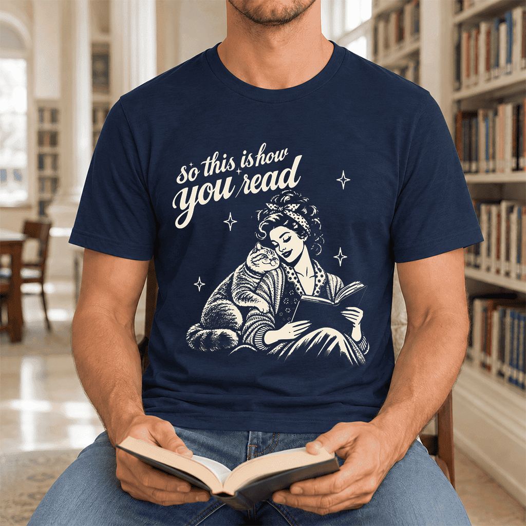 How You Read British Shorthair Ultra-Soft Cotton T-Shirt | Reader Gift Navy
