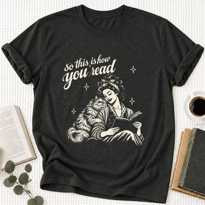 So This Is How You Read Persian Ultra-Soft Cotton T-Shirt | Reader Gift Black Heather