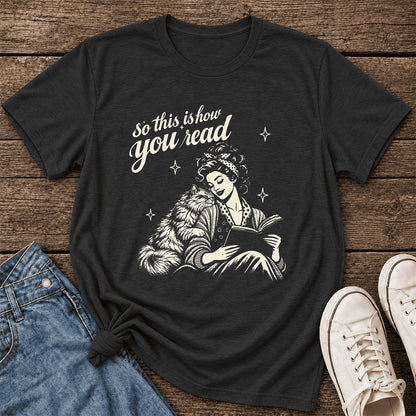 So This Is How You Read Persian Ultra-Soft Cotton T-Shirt | Reader Gift Black Heather