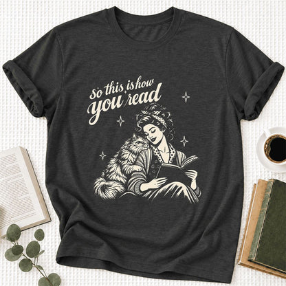 So This Is How You Read Persian Ultra-Soft Cotton T-Shirt | Reader Gift Dark Grey Heather