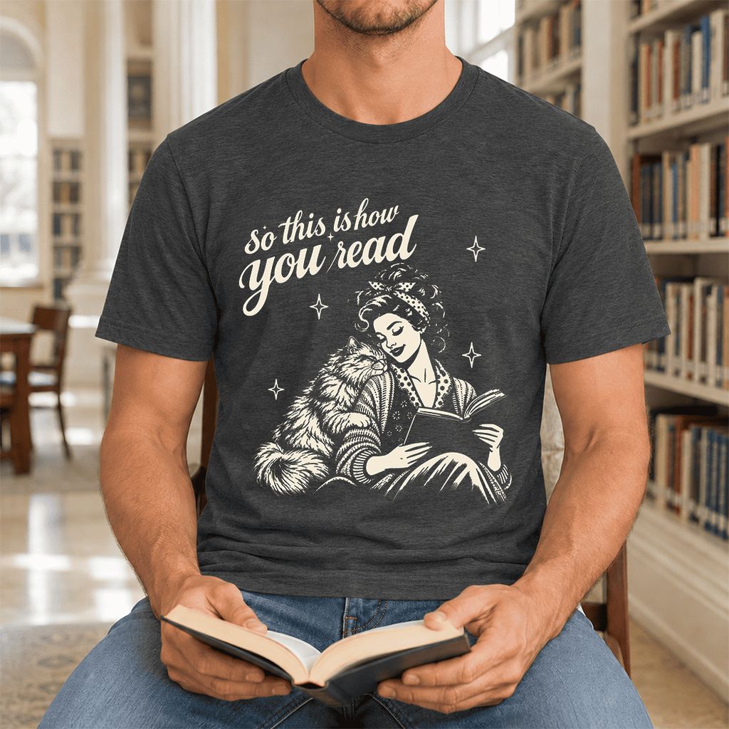 So This Is How You Read Persian Ultra-Soft Cotton T-Shirt | Reader Gift Dark Grey Heather