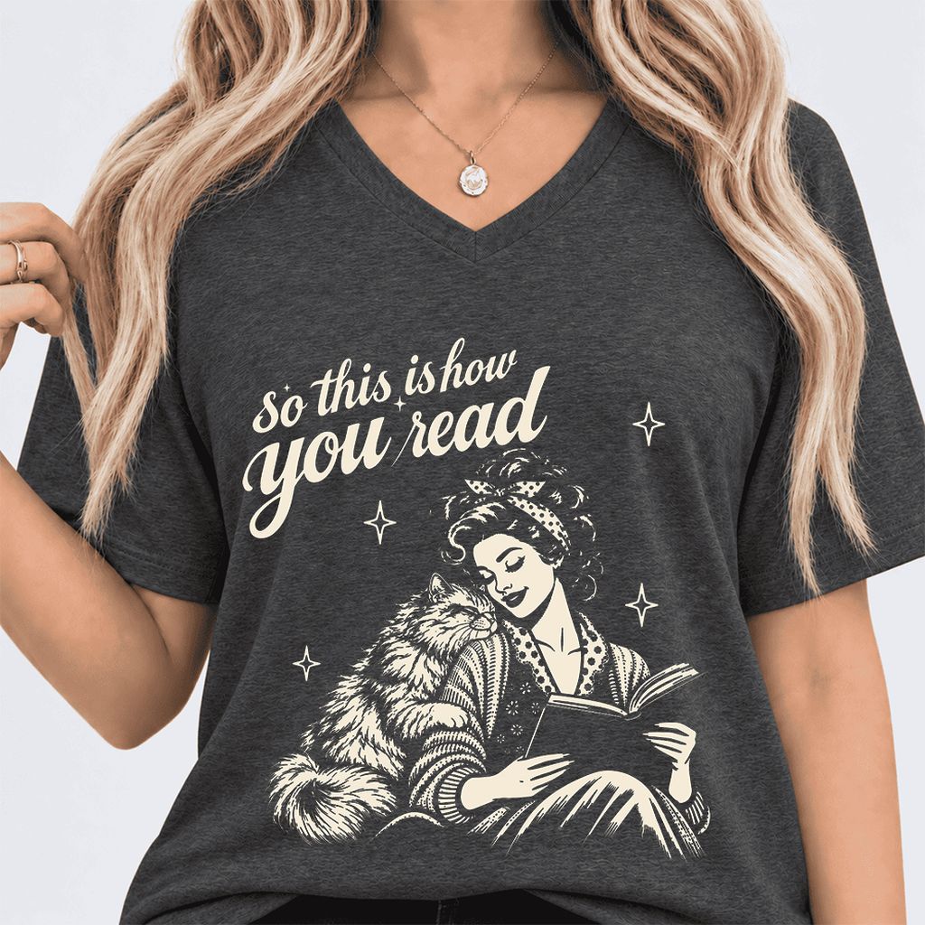 How You Read Printed Persian Sweatshirt | Cat Lover Reader Gift Dark Grey Heather