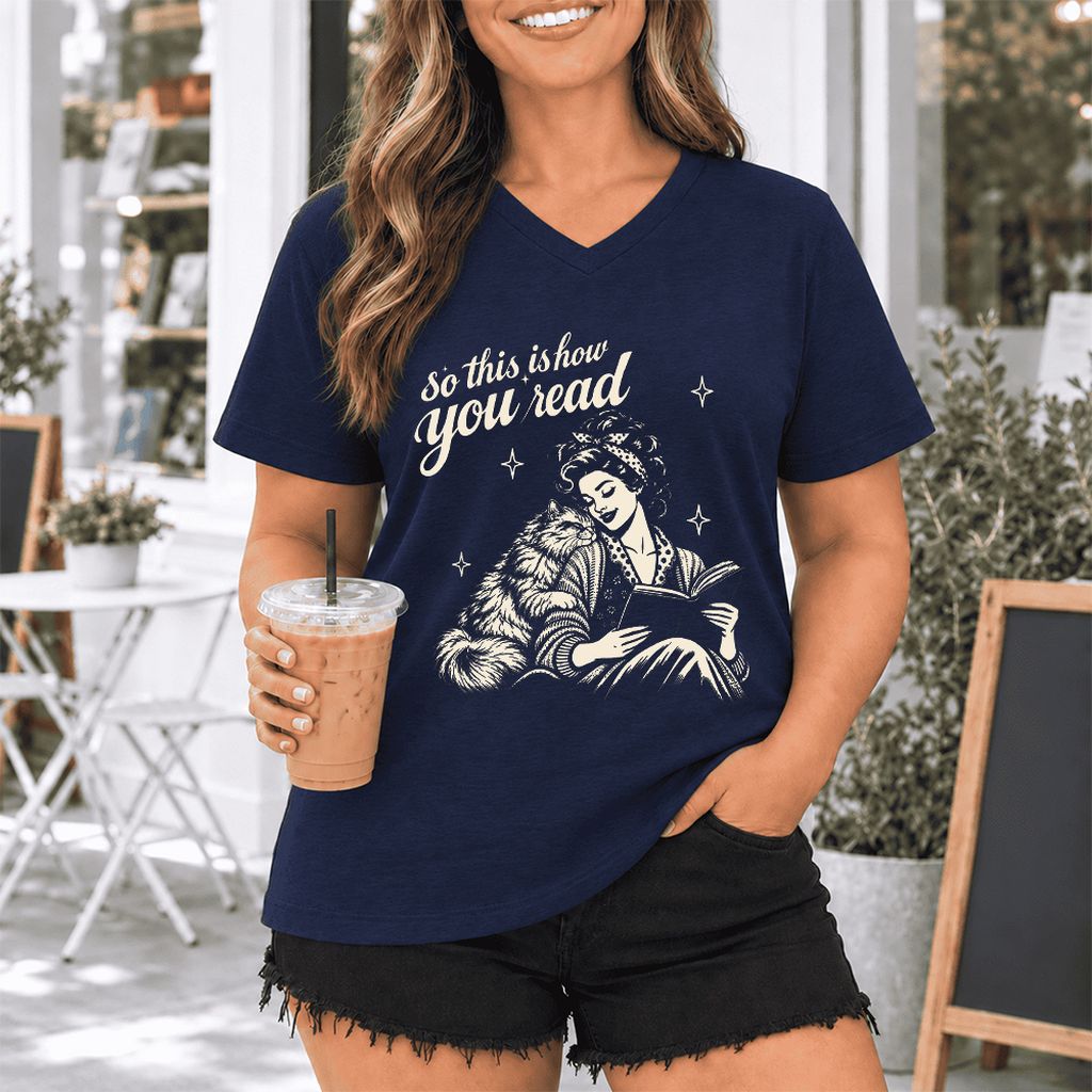 How You Read Printed Persian Sweatshirt | Cat Lover Reader Gift Navy