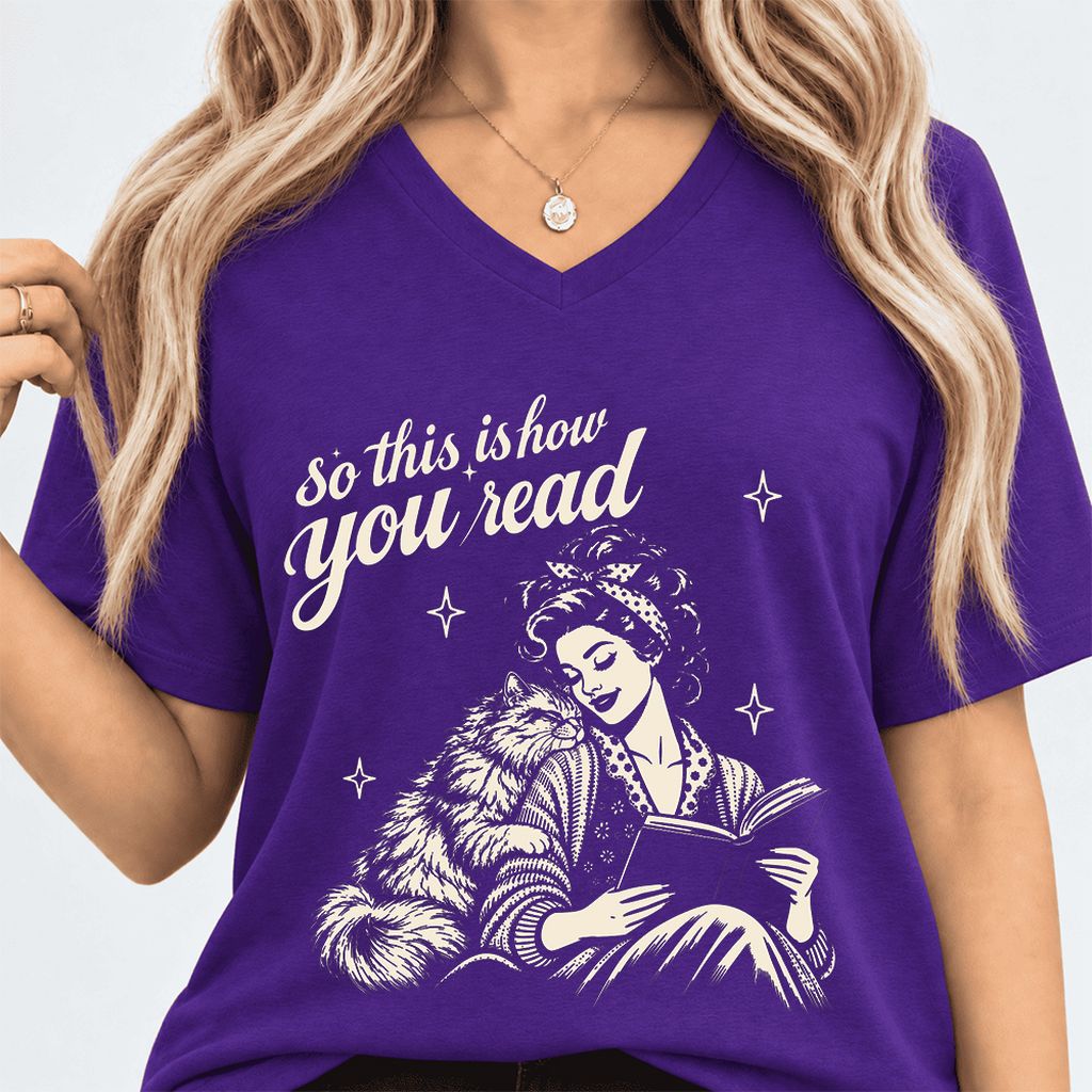 How You Read Printed Persian Sweatshirt | Cat Lover Reader Gift Team Purple