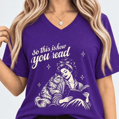 How You Read Printed Persian Sweatshirt | Cat Lover Reader Gift Team Purple