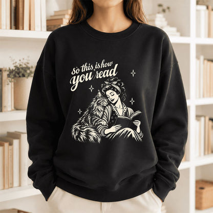 How You Read Printed Maine Coon Sweatshirt | Cat Lover Reader Gift Black