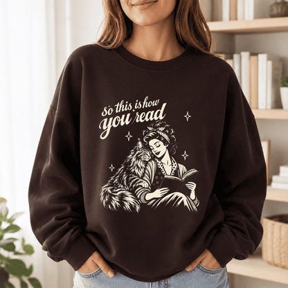 How You Read Printed Maine Coon Sweatshirt | Cat Lover Reader Gift Dark Chocolate