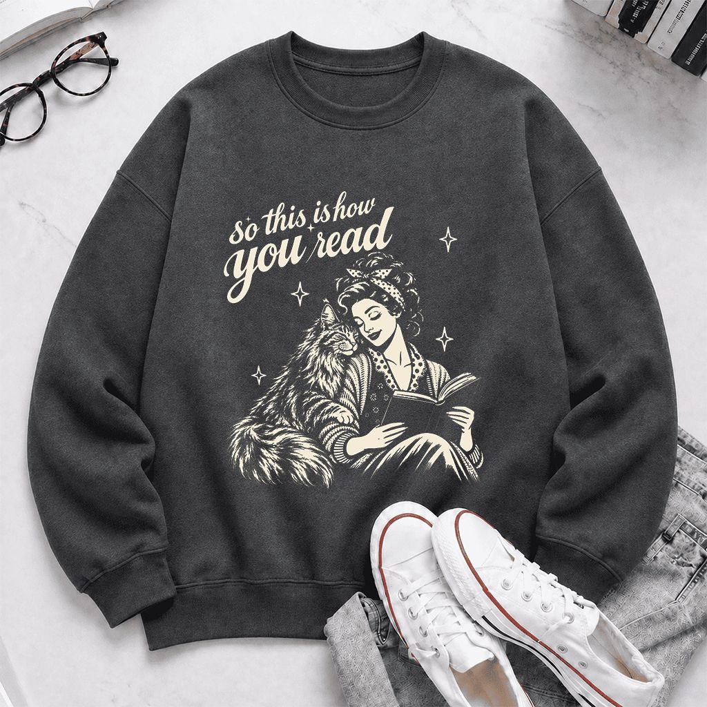 How You Read Printed Maine Coon Sweatshirt | Cat Lover Reader Gift Dark Heather