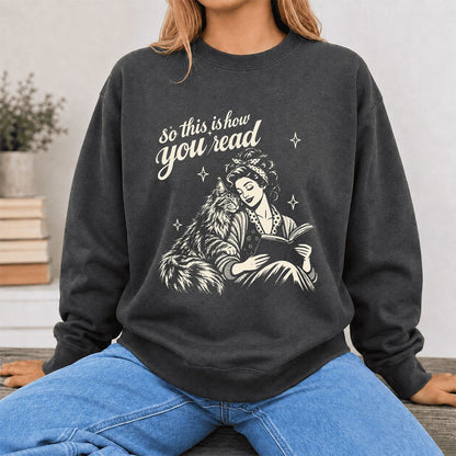 How You Read Printed Maine Coon Sweatshirt | Cat Lover Reader Gift Dark Heather
