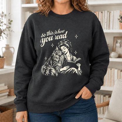 How You Read Printed Maine Coon Sweatshirt | Cat Lover Reader Gift Dark Heather
