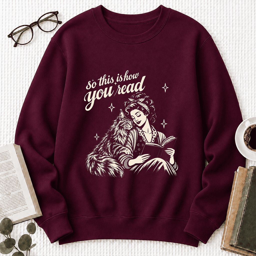 How You Read Printed Maine Coon Sweatshirt | Cat Lover Reader Gift Maroon