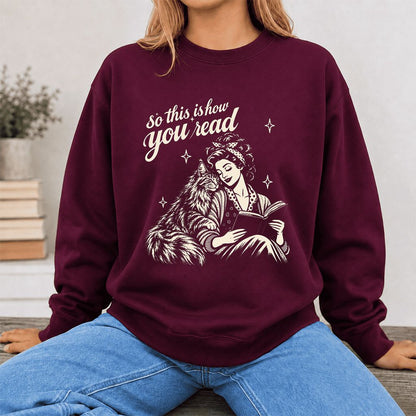 How You Read Printed Maine Coon Sweatshirt | Cat Lover Reader Gift Maroon