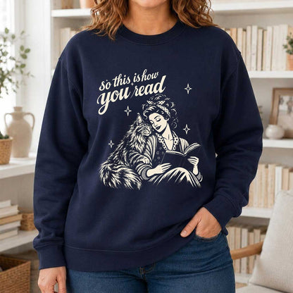 How You Read Printed Maine Coon Sweatshirt | Cat Lover Reader Gift Navy