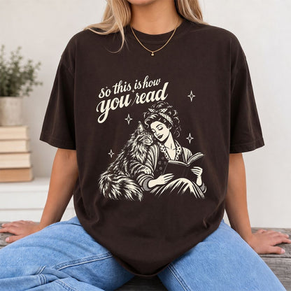 How You Read Printed Maine Coon Sweatshirt | Cat Lover Reader Gift Dark Chocolate