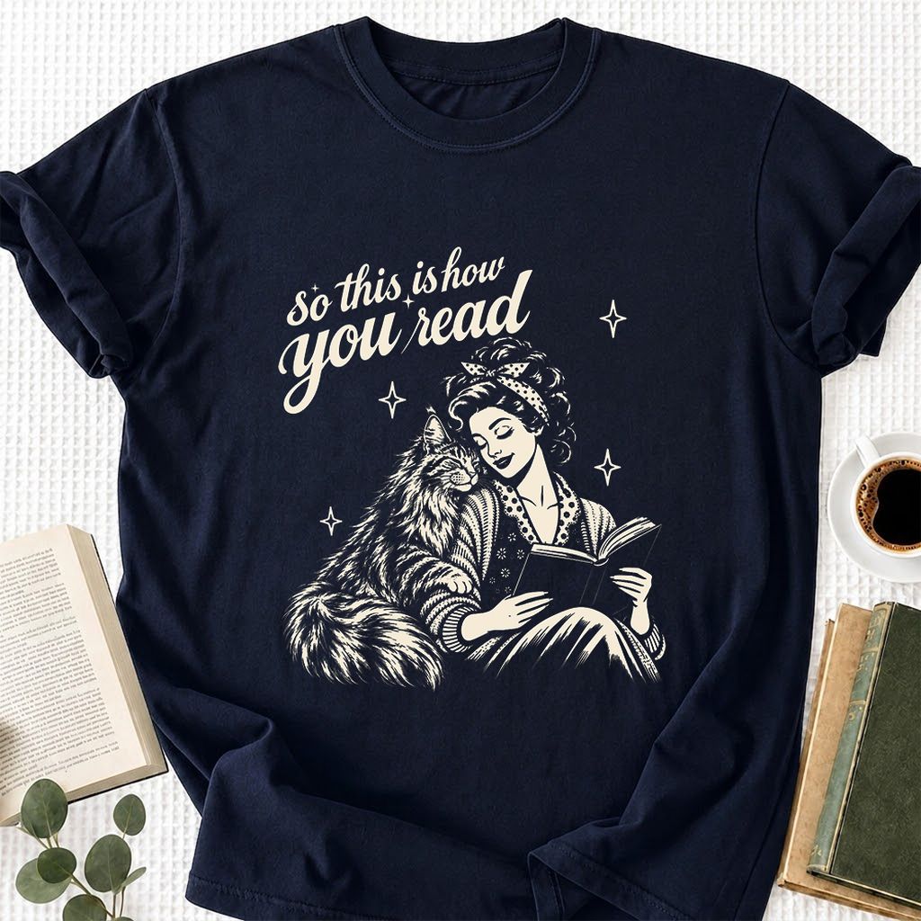 How You Read Printed Maine Coon Sweatshirt | Cat Lover Reader Gift Navy