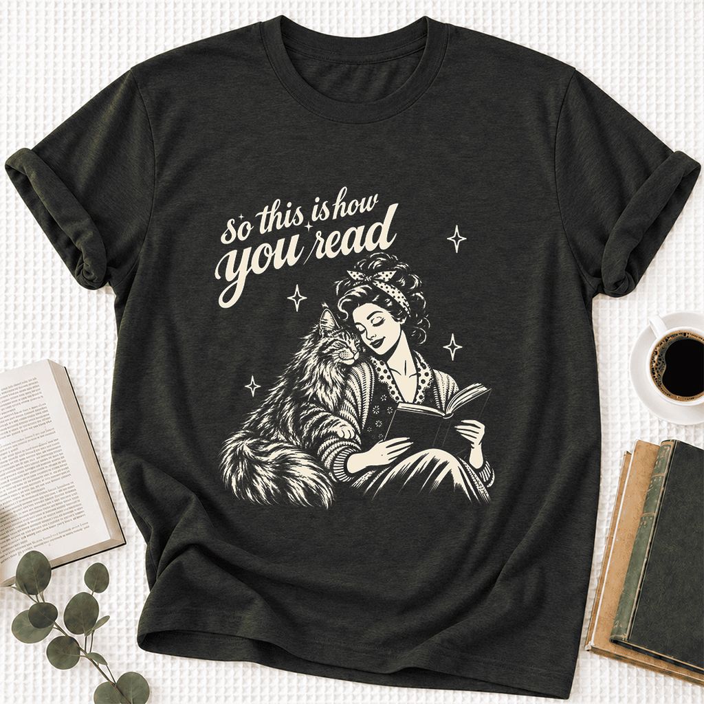 So This Is How You Read Maine Coon Ultra-Soft Cotton T-Shirt | Reader Gift Black Heather