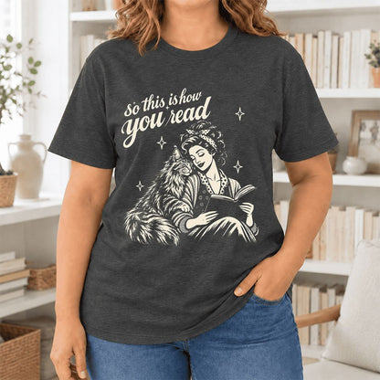 So This Is How You Read Maine Coon Ultra-Soft Cotton T-Shirt | Reader Gift Dark Grey Heather
