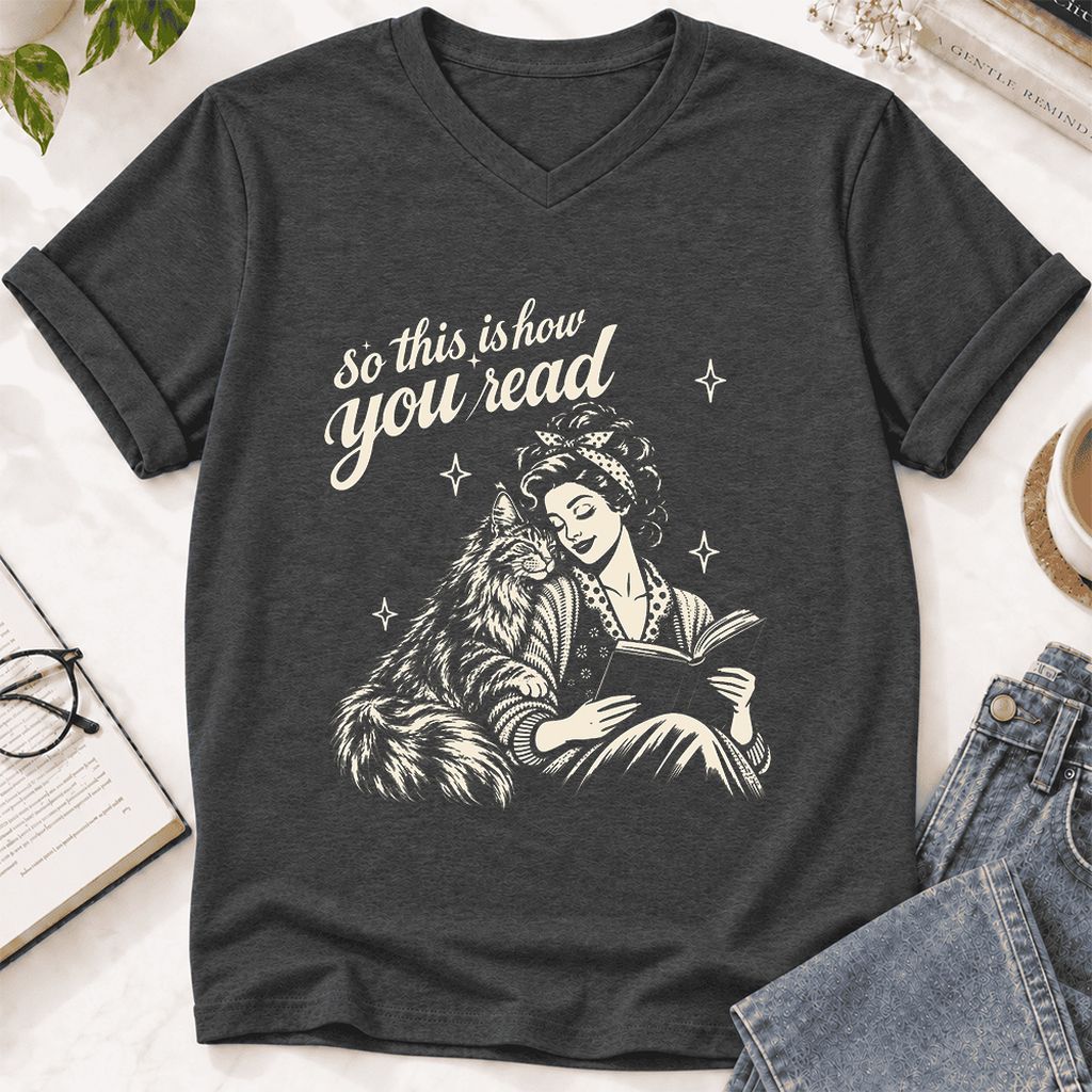 How You Read Printed Maine Coon Sweatshirt | Cat Lover Reader Gift Dark Grey Heather