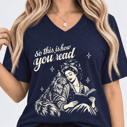 How You Read Printed Maine Coon Sweatshirt | Cat Lover Reader Gift Navy