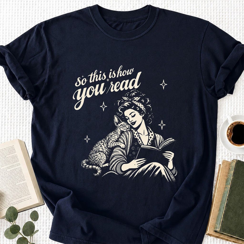 How You Read Printed Devon Rex Sweatshirt | Cat Lover Reader Gift Navy