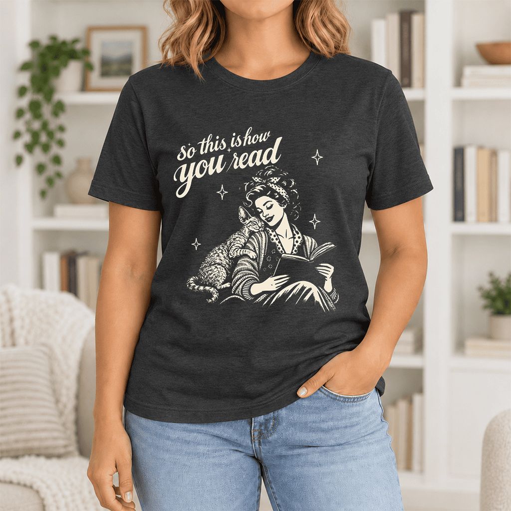 So This Is How You Read Devon Rex Ultra-Soft Cotton T-Shirt | Reader Gift Black Heather