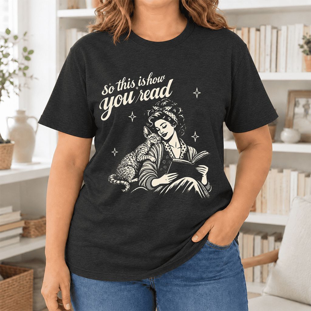 So This Is How You Read Devon Rex Ultra-Soft Cotton T-Shirt | Reader Gift Black Heather