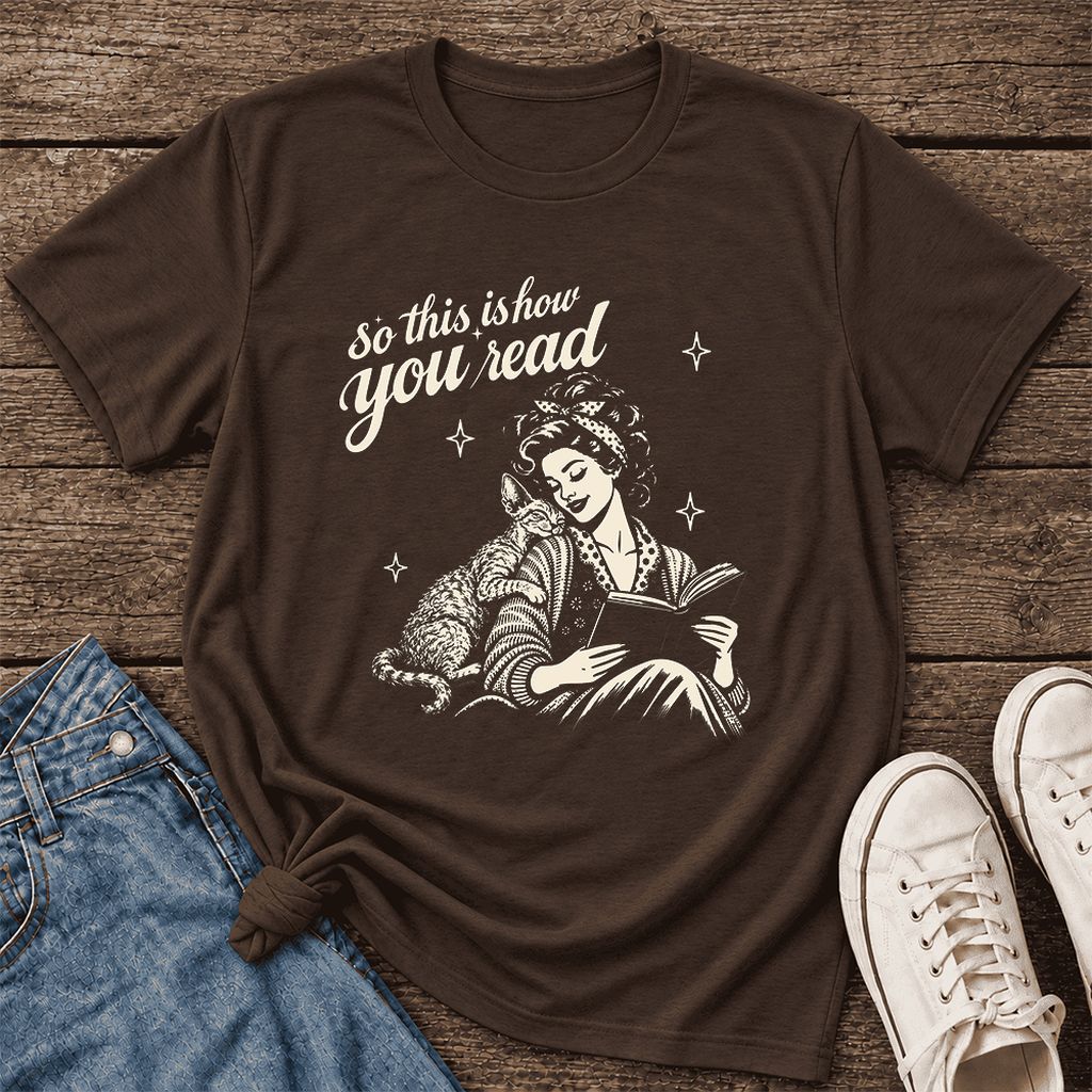 So This Is How You Read Devon Rex Ultra-Soft Cotton T-Shirt | Reader Gift Brown