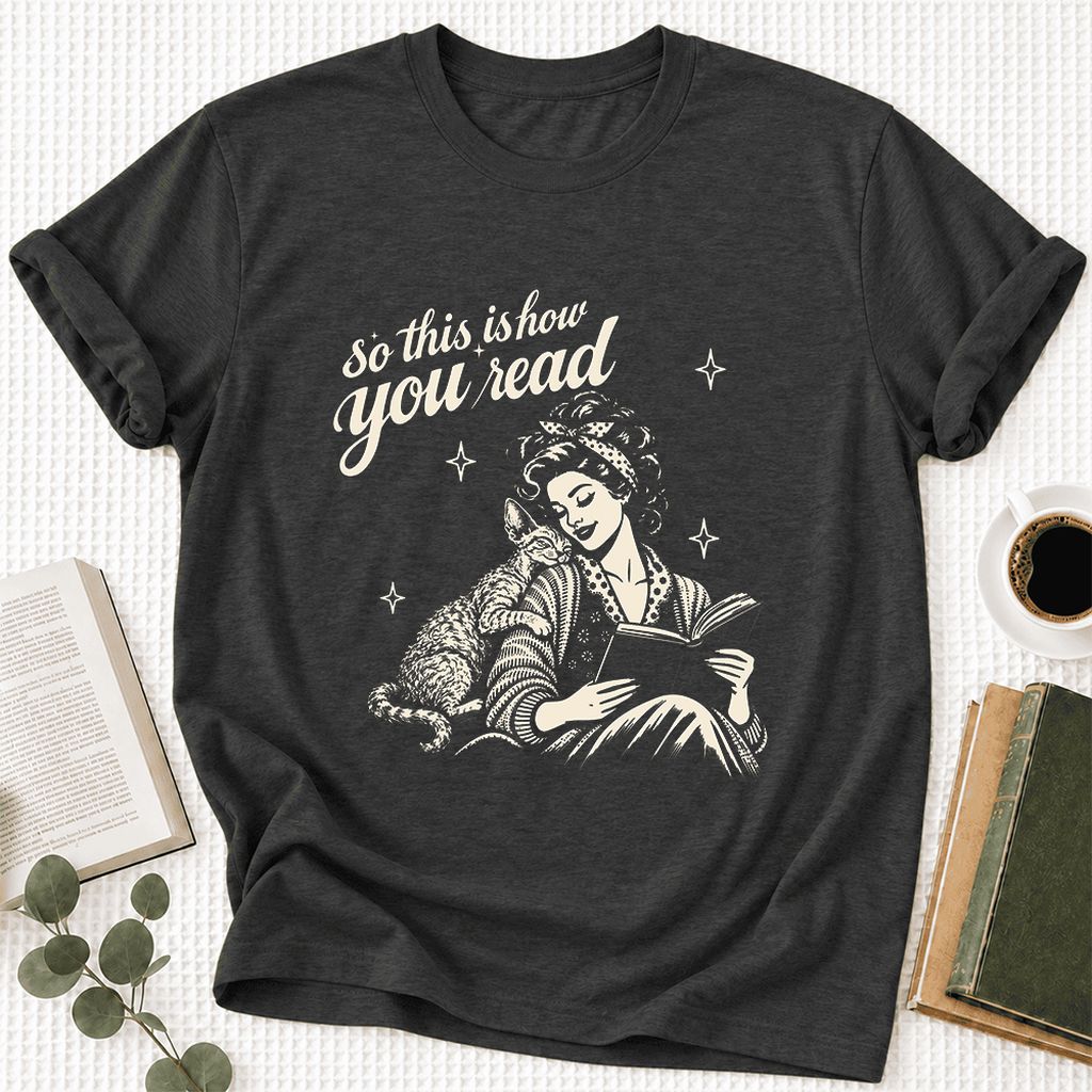 So This Is How You Read Devon Rex Ultra-Soft Cotton T-Shirt | Reader Gift Dark Grey Heather