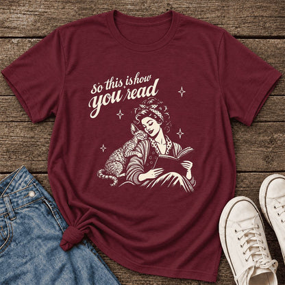 So This Is How You Read Devon Rex Ultra-Soft Cotton T-Shirt | Reader Gift Maroon