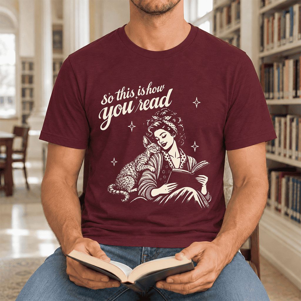 So This Is How You Read Devon Rex Ultra-Soft Cotton T-Shirt | Reader Gift Maroon