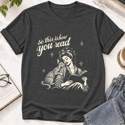 How You Read Printed Devon Rex Sweatshirt | Cat Lover Reader Gift Dark Grey Heather