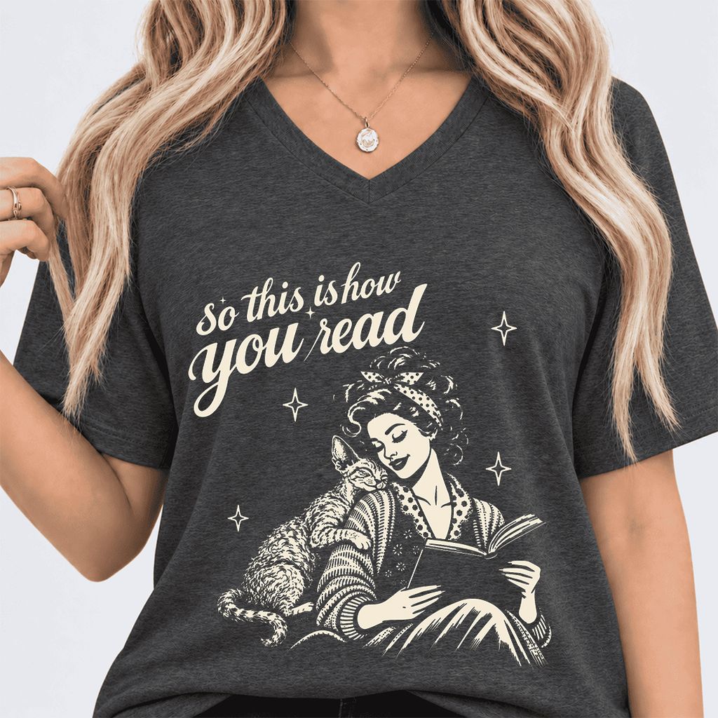 How You Read Printed Devon Rex Sweatshirt | Cat Lover Reader Gift Dark Grey Heather