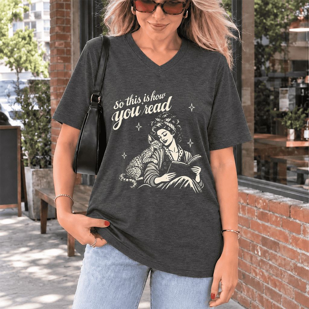 How You Read Printed Devon Rex Sweatshirt | Cat Lover Reader Gift Dark Grey Heather