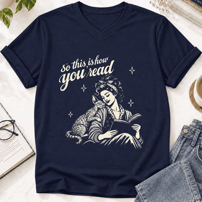 How You Read Printed Devon Rex Sweatshirt | Cat Lover Reader Gift Navy