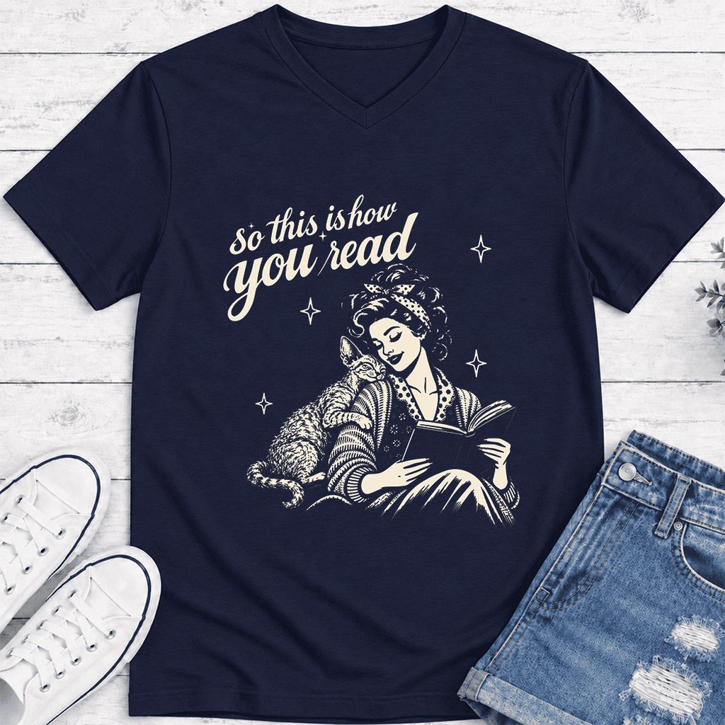 How You Read Printed Devon Rex Sweatshirt | Cat Lover Reader Gift Navy