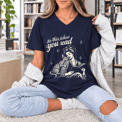 How You Read Printed Devon Rex Sweatshirt | Cat Lover Reader Gift Navy