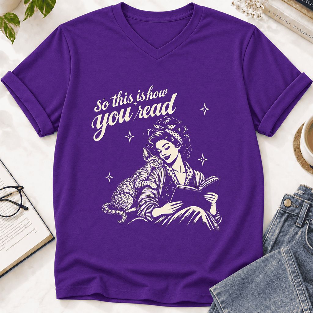How You Read Printed Devon Rex Sweatshirt | Cat Lover Reader Gift Team Purple