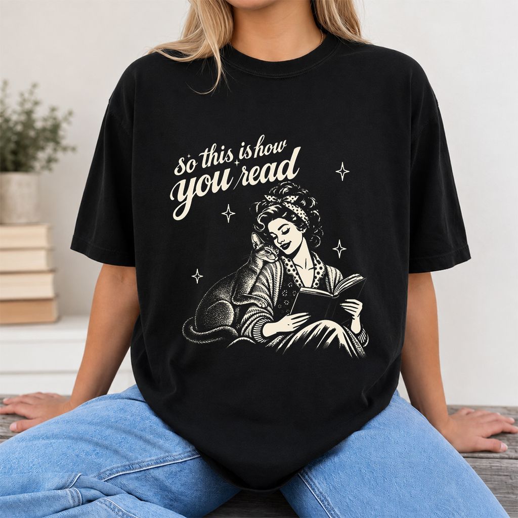How You Read Abyssinian Printed T-Shirt | Cat Lover Reader Gift Black