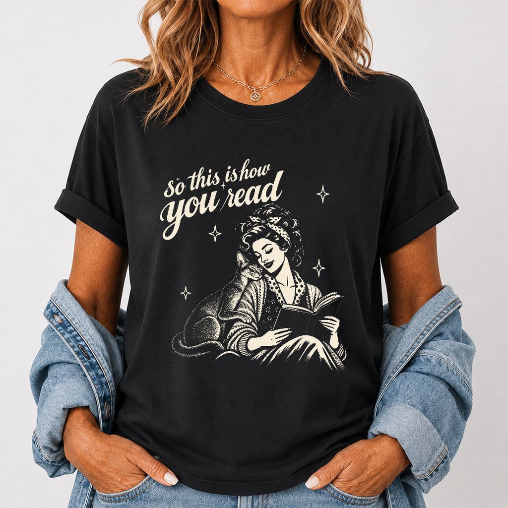 How You Read Abyssinian Printed T-Shirt | Cat Lover Reader Gift Black
