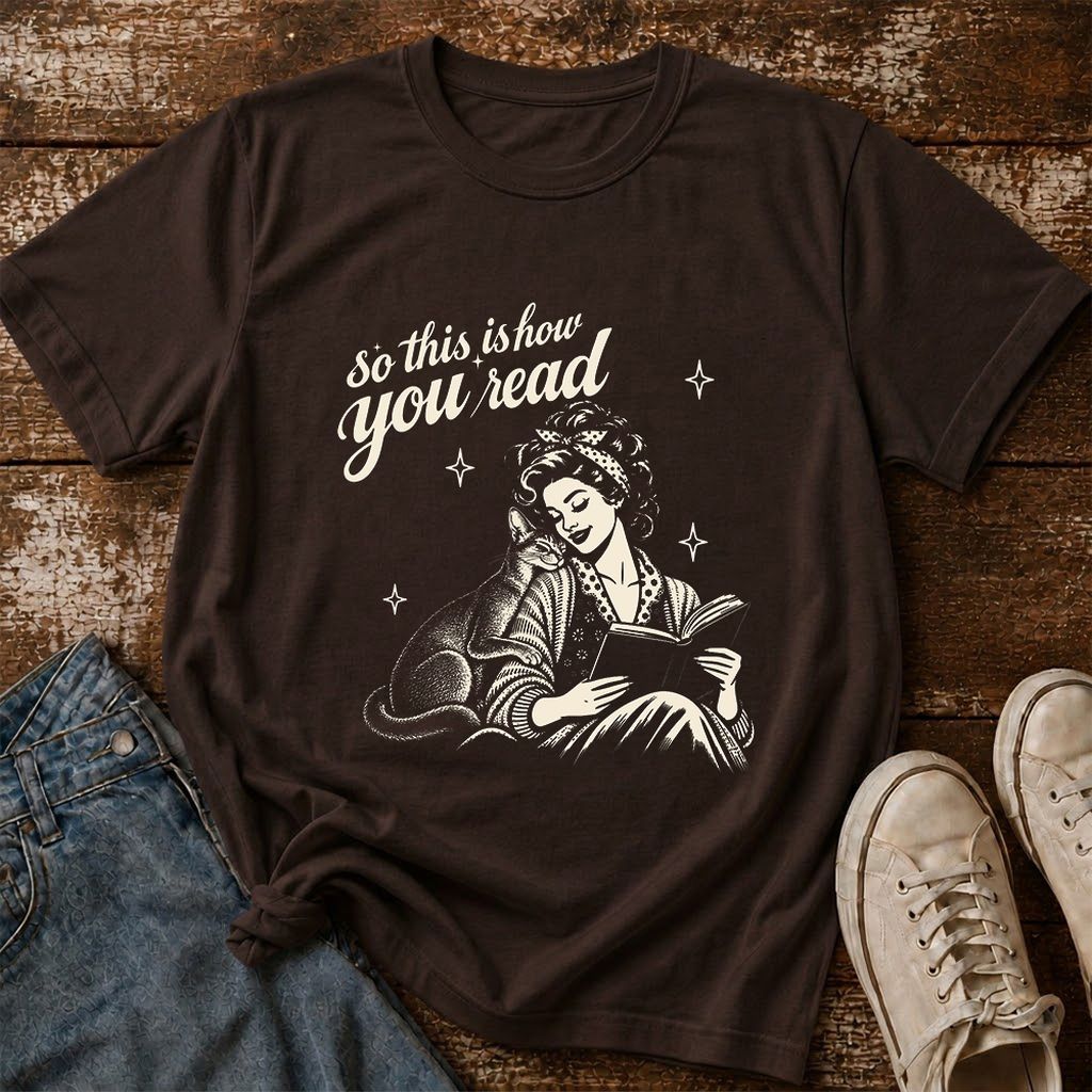 How You Read Abyssinian Printed T-Shirt | Cat Lover Reader Gift Dark Chocolate