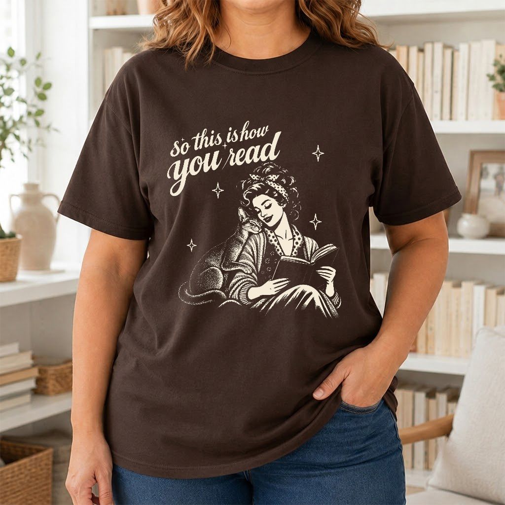 How You Read Abyssinian Printed T-Shirt | Cat Lover Reader Gift Dark Chocolate