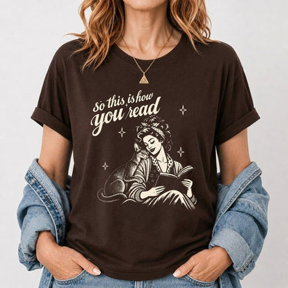 How You Read Abyssinian Printed T-Shirt | Cat Lover Reader Gift Dark Chocolate