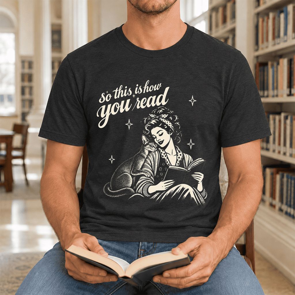 How You Read Abyssinian Ultra-Soft Cotton T-Shirt | Cat Lover Reader Gift Black Heather