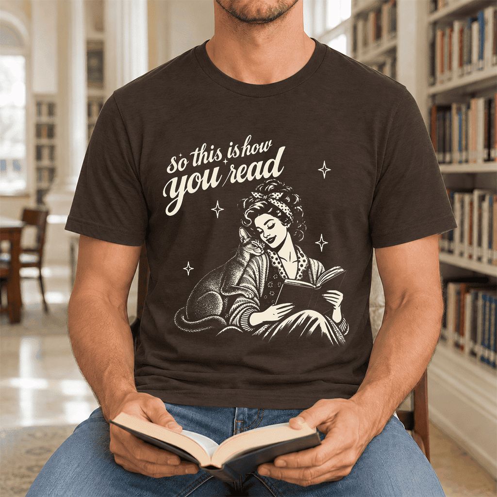 How You Read Abyssinian Ultra-Soft Cotton T-Shirt | Cat Lover Reader Gift Brown